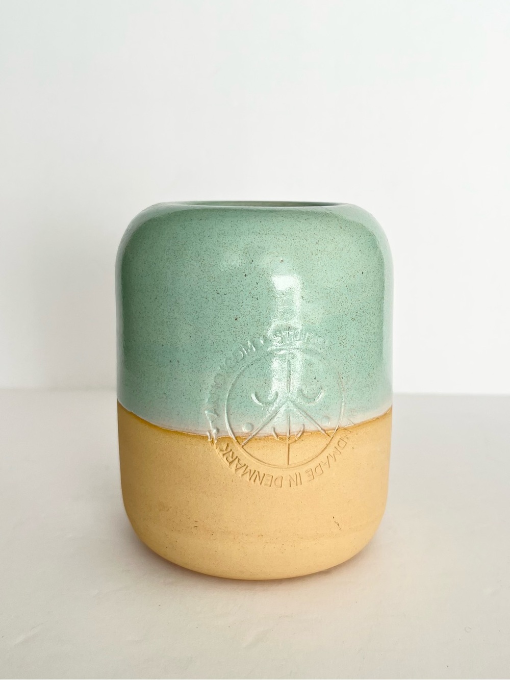 Studio Arhoj Handmade in Denmark Pen Cup Holder Green Earthenware Organic Glazed